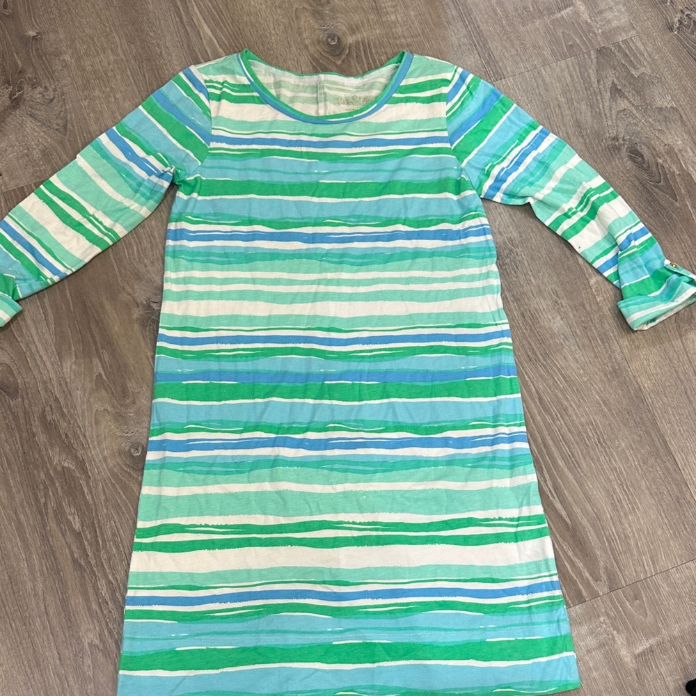 Lilly Pulitzer Striped Dress in Green and Blue